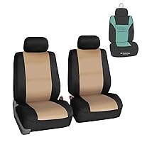 FH Group Automotive Car Seat Covers Neoprene Waterproof Front Pair Set (Airbag Compatible) with Gift, Easy to Install– Universal Fit for Cars Trucks and SUVs (Beige) FB083102