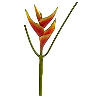 Nearly Natural 14’’ Mini Heliconia Flower (Set of 6) Artificial Plant, Orange, 5 Count