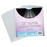 Samsill 50 Pack Vinyl Record Sleeves, Clear Outer Vinyl Sleeves for Your Record Collection, 12.75