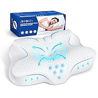Cervical Memory Foam Pillow for Neck Shoulder Pain Relief Sleeping Supports Your Head, Ergonomic Orthopedic Contoured Cooling Bed Pillow for Side, Back and Stomach Sleepers