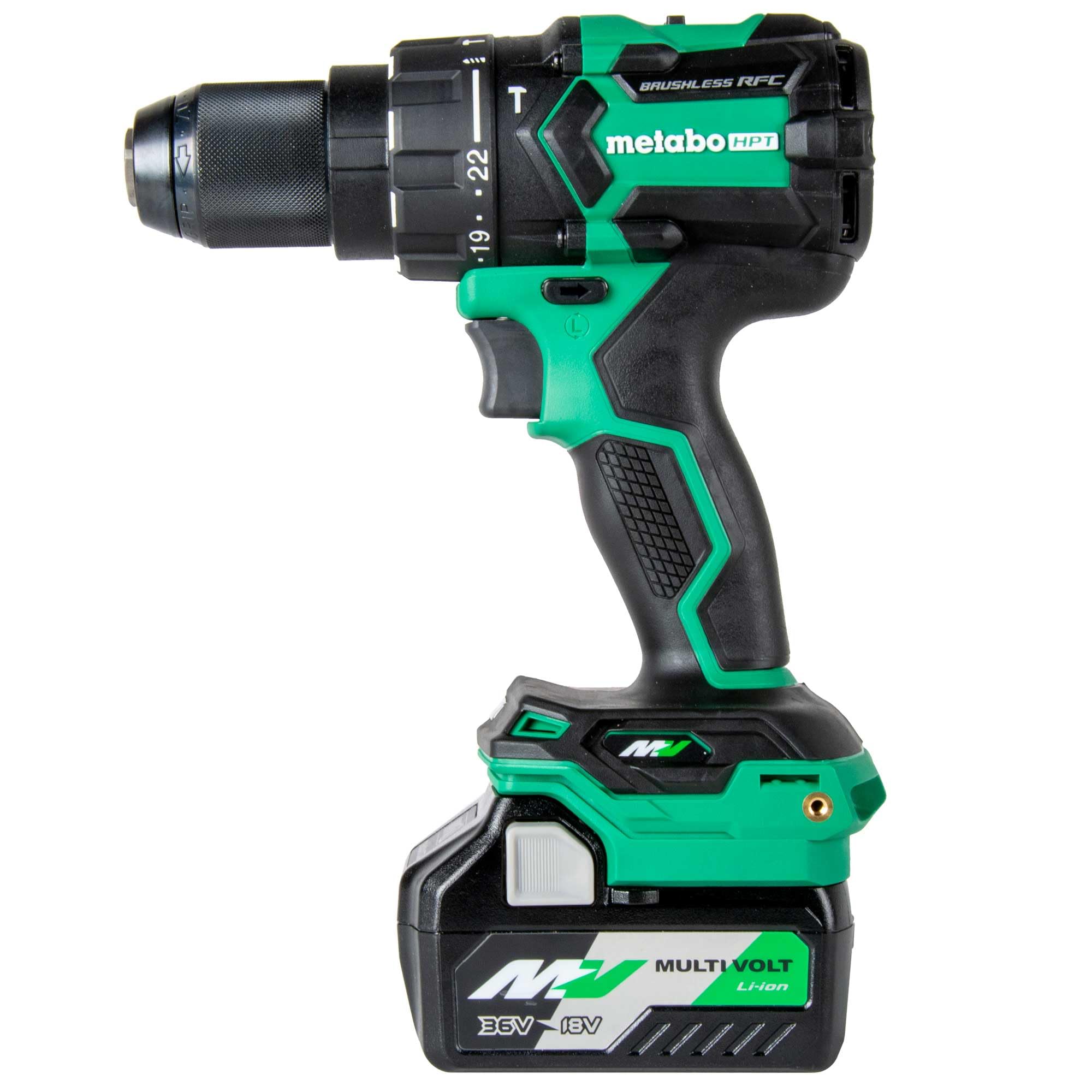 Metabo HPT 36V MultiVolt™ Cordless ½-Inch Hammer Drill Kit | 1,400 in-lbs. Max Torque | Reactive Force Control | Optional AC Adapter | DV36DC