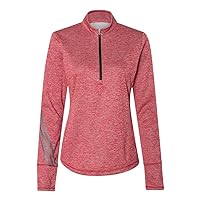 adidas - Women's Brushed Terry Heathered Quarter-Zip Pullover - A285