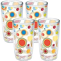 Tervis Made in USA Double Walled Fiesta Insulated Tumbler Cup Keeps Drinks Cold & Hot, 16oz - 4pk, Poppy Dots