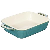 staub Dish 40511-882 Rectangular Dish, Turquoise 5.5 x 4.3 inches (14 x 11 cm), Ceramic Au Gratin Dish, Oven Safe and Microwave Safe