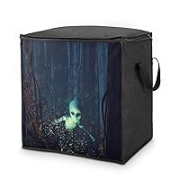 an Alien in Mystic Forest Storage Bags Breathable Clothes Storage Containers Closet Organizers with Handle