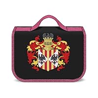 Coat Arms of Aragonsese Monarchs of Sicily Hanging Toiletry Bag for Women Travel Makeup Bag Organizer Waterproof Cosmetic Bag
