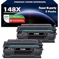 148X 148A Toner Cartridge Black High Yield 2 Pack Compatible Replacement for HP 148X 148A W1480X W1480A for HP Pro 4001dw 4001dn 4001n MFP 4101fdw 4101fdn Printer Ink