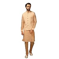 Indian Royal Designer Traditional Wedding Groom Outfit Kurta Pyjama With Nehru Jacket Set for Men