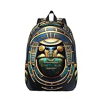 Egyptian Scarab Print Canvas Laptop Backpack Outdoor Casual Travel Bag Daypack Book Bag For Men Women