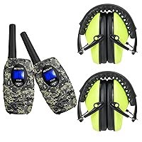 Retevis RT628 Walkie Talkies for Kids(2 Pack) with EHN009 Kids Earmuffs(2 Pack),FRS Walkie Talkie for Kids,Gifts for Birthday Outdoor Camping,Foldable Noise Reduction Earmuff with Adjustable Headband