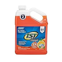 Camco TST MAX RV Toilet Treatment | Features a Biodegradable Septic Safe Formula, Comes in an Orange Citrus Scent, and is Ideal for RVing, Boating, and More | 1-Gallon (41173), 128 Fl Oz (Pack of 1)