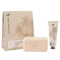 Pre de Provence Gift Set Includes 150 Gram Soap Bar & 1 fl oz Hand Cream |Made in France | Infused with Shea Butter, Coconut