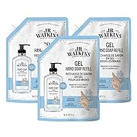 J.R. Watkins Gel Hand Soap Refill, Moisturizing Hand Wash, All Natural, Alcohol-Free, Cruelty-Free, USA Made, Ocean Breeze, 34 Fl Oz, 3 Pack