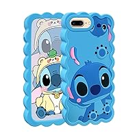 Cases Fit for iPhone 8 Plus/7 Plus/6S Plus /6 Plus Case, Cute 3D Cartoon Soft Silicone Animal Shockproof Anti-Bump Protector Boys Kids Gifts Cover Housing for iPhone 8 Plus/7 Plus/6 Plus