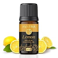 Avatra Lemon Essential Oil, 100% Pure & Natural, Therapeutic Grade Premium Quality with Dropper, Lemon Oil for Aromatherapy and Diffuser, 0.34 Fl Oz