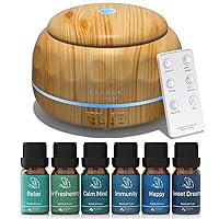 ASAKUKI Blend Essential Oils Set & 300ml Aromatherapy Diffuser Bundle