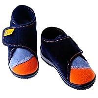 Embroidered Orange/Blue Slippers