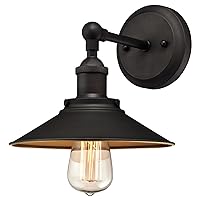 Westinghouse 6335500 Louis One-Light Indoor Wall Fixture, Finish and Metallic Interior, 1 Sconce, Oil Rubbed Bronze-Bronze