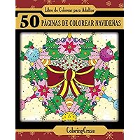 Libro de Colorear para Adultos: 50 Páginas de Colorear Navideñas (Colección Navidad) (Spanish Edition)