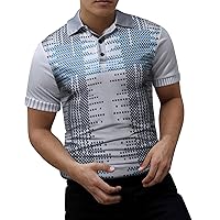 Mens Tech Tees Shirts Pique Casual Golf Collared Beefy Dad Shirts Tops Stretch Comfort Active