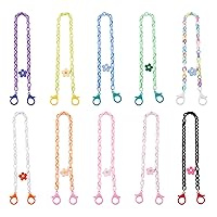 Pandahall 10Pcs Acrylic Eyeglass Chains with Flower Pendants Sunglasses Chain Strap Holder Eyewear Retainer Necklace with Clips for Women Men Glasses Chains Mask Lanyard