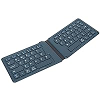 Targus Ergonomic Foldable Bluetooth Keyboard, Split Travel Keyboard Wireless, Rechargeable Portable Wireless Keyboard for Android iPhone Microsoft & Apple Tablets, Blue (PKF00302US),Black