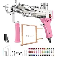 Fancybant Tufting Gun with Wooden Frame& 42 Set Yarn,2 in 1 Cut Pile & Loop Pile Tufting Gun Starter Kit and Carpet Carving Clippers,Rug Making Kit for Beginners