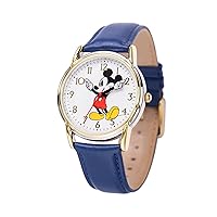 Disney Unisex-Adults Analog Japanese Quartz Watch with Leather Strap WDS001238