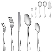 25 Piece Silverware Set with Serving Utensils, LIANYU Stainless Steel Flatware Cutlery Set for 4, Include Knife Fork Spoon, Eating Utensils Tableware Set for Home Restaurant Party
