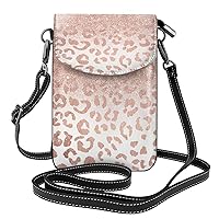 Rose Gold Glitter Small Cell Phone Purse,Cellphone Crossbody Purse With Protection,Women Wallet