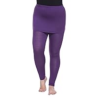 Women's Full Length Skirted Leggings Yoga Pants - Purple - 1X