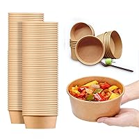 80 Pcs 30 Oz Large Paper Bowls, Disposable Soup Bowls Bulk Plastic Free Party Supplies for Hot/Cold Food, Soup (30 OZ)