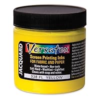 Jacquard Versatex Screen Printing Inks - Fluorescent Yellow - 4oz Jar