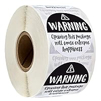 Black and White Adorable Warning Extreme Happiness Labels / 500 Small Business Package Stickers / 1.5