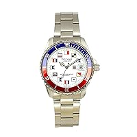 Del Mar 50257 43mm Stainless Steel Quartz Watch w/Stainless Steel Band in Silver with a White dial
