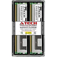 A-Tech 64GB Kit (2x32GB) DDR3 1866MHz PC3-14900L ECC LRDIMM 4Rx4 Quad Rank 1.5V Load Reduced DIMM 240-Pin Server RAM Memory Upgrade Modules (A-Tech Enterprise Series)