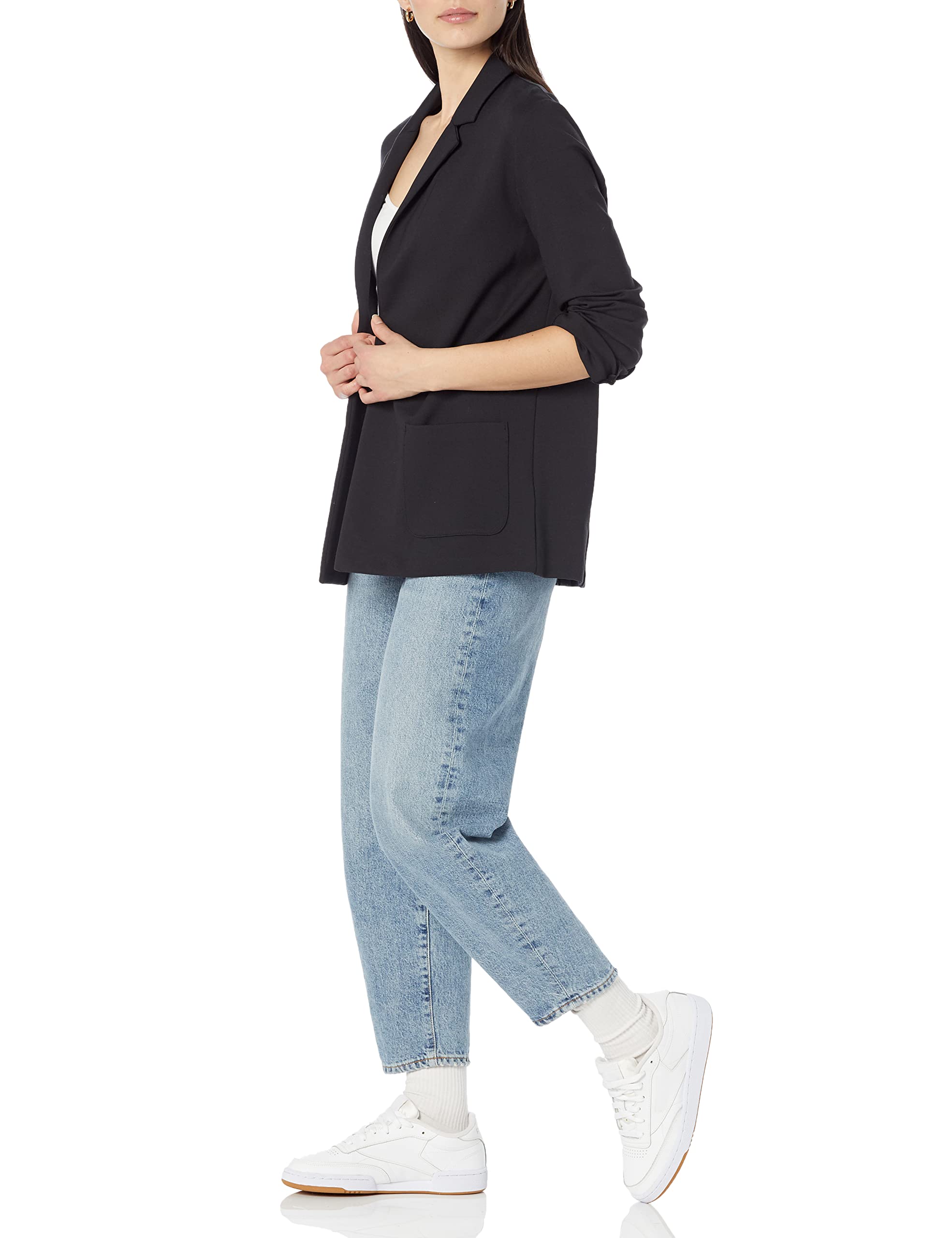 Amazon Essentials Women's Relaxed-Fit Soft Ponte Blazer