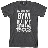 Threadrock Men's Head Says Gym But Heart Says Tacos T-Shirt