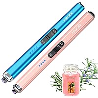 Dual Arc Electric Candle Lighter Rechargeable USB Lighter Plasma Arc Lighters for Candle (Saphhire Blue & Rose Gold)