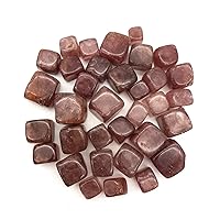 XN216 100g 10-20mm Beautiful Natural Red Strawberry Crystal Cubic Tumbled Stones Healing Decor Natural Stones and Minerals Natural