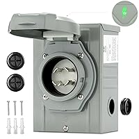 Kohree 30 Amp Generator Power Inlet Box, 4 Prong NEMA L14-30P Generator Transfer Switch, 125/250V, 7500W Weatherproof for Outdoor Generator Outlet Receptacle, ETL Listed