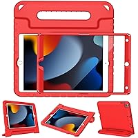 LTROP Kids Case for iPad 9th/ 8th/ 7th Generation (2021/2020/ 2019), iPad 10.2 Case, Shockproof Handle Stand Kids Case for iPad 9/8/ 7 Generation 10.2 Inch - Red