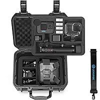 Lekufee Waterproof Hard Case Compatible with Gopro Hero 12/11/10/9/8/Gopro Volta/Media Mod/Creator Edition/Waterproof Action Camera and Accessories(Case Only)(Includes Shoulder Strap)