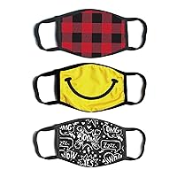 ABG Accessories Boys' 3-Pack Kid Fashionable Protection, Reusable Fabric Face Mask Age 3-7