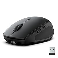 JLab Go Charge Bluetooth Mouse Wireless Rechargeable BT 5.0/5.0+2.4GHz with USB Dongle Laptop Mouse Wireless Silent Wireless Mouse Computer Mouse Wireless for PC/iPad/Computer/Tablet