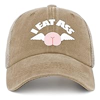 I Eat Ass Hat Womens Retro Tennis Hats for Men AllBlack Ball Caps Trendy Unique Gifts for Singers
