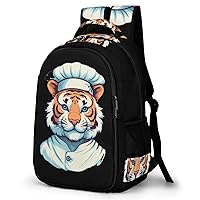 Tiger Chefs Travel Backpack Double Layers Laptop Backpack Durable Daypack for Men Women
