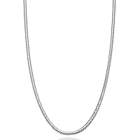 Miabella 925 Sterling Silver Italian 1.5mm, 2mm, 2.5mm Round Snake Chain Necklace for Women Made in Italy