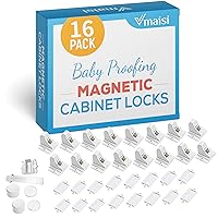 16 Locks Magnetic Cabinet Locks - 3 Magnet Keys Bundle with Extra Child Proof Replacement Magnet Key