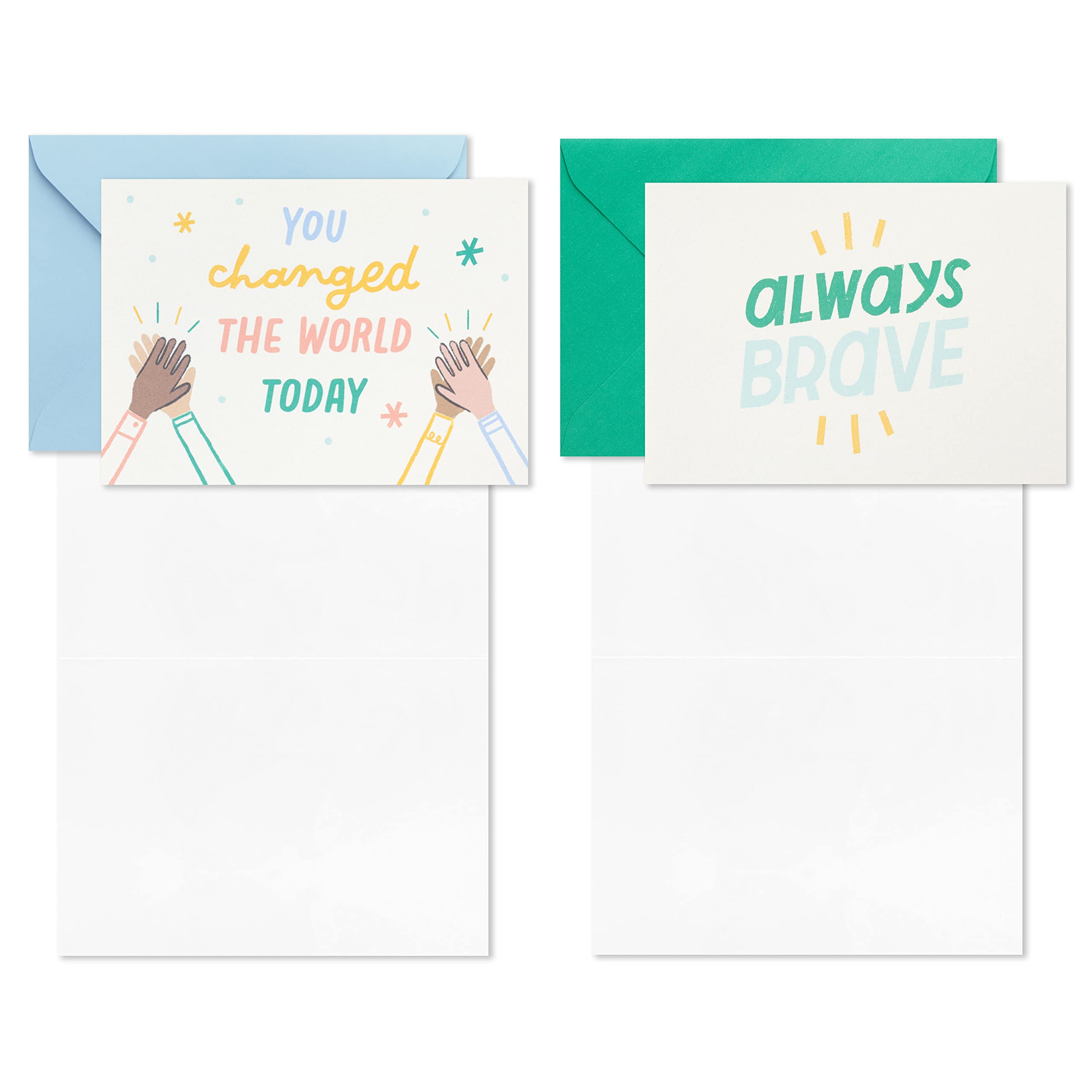 Hallmark Little World Changers Kids Blank Cards Assortment with Organizer (24 Encouragement Cards and Envelopes)